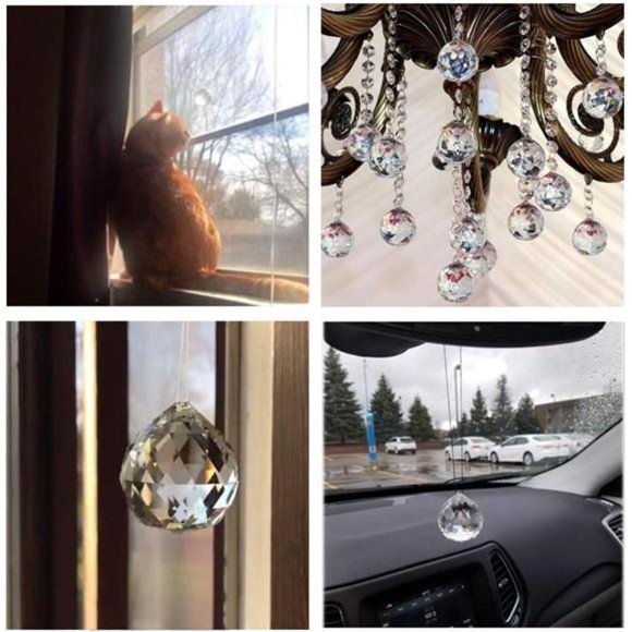 Suncatcher Crystals Ball Prism Window Rainbow Maker with Chain for Easy Hanging - Picture 6 of 7